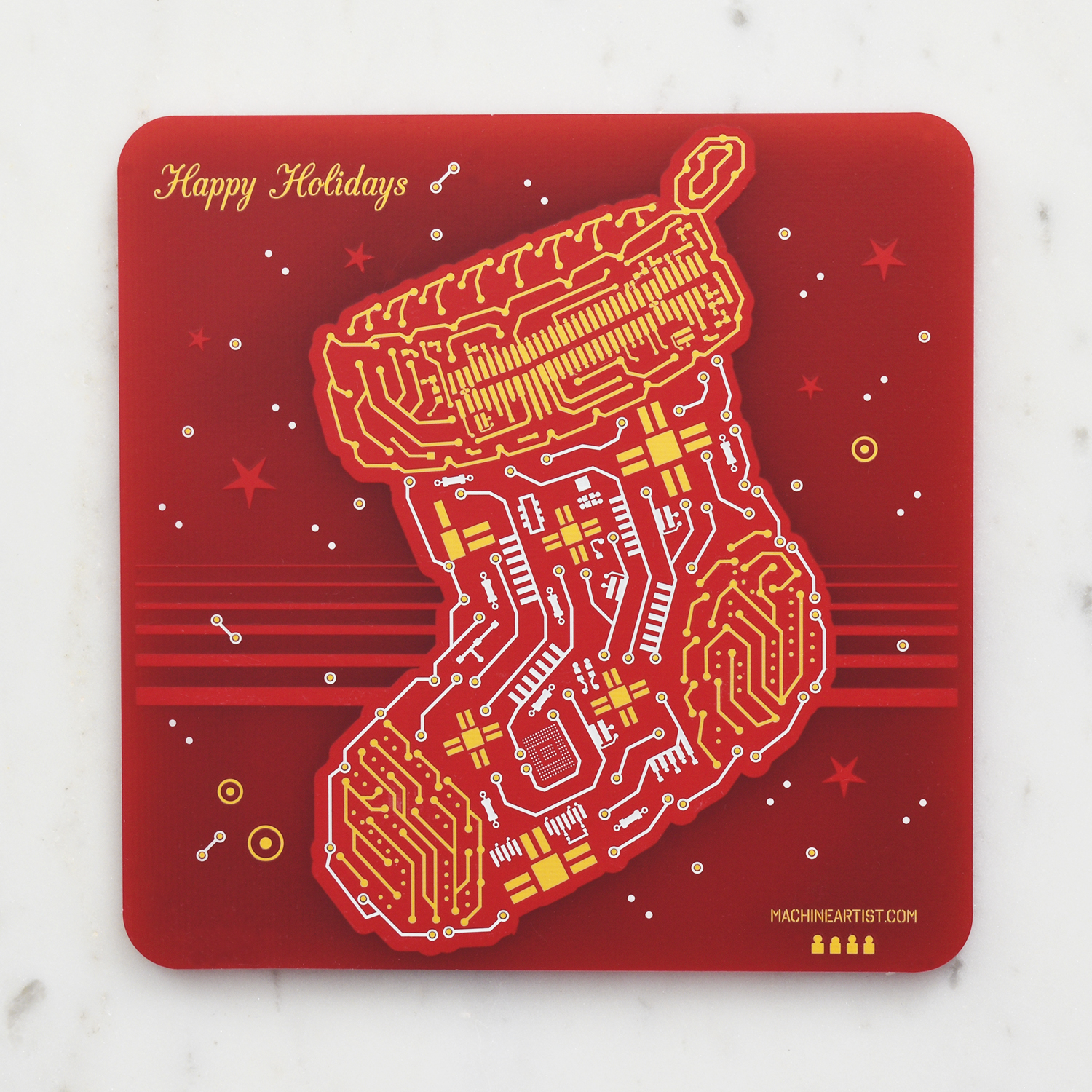 PCB Coasters Christmas